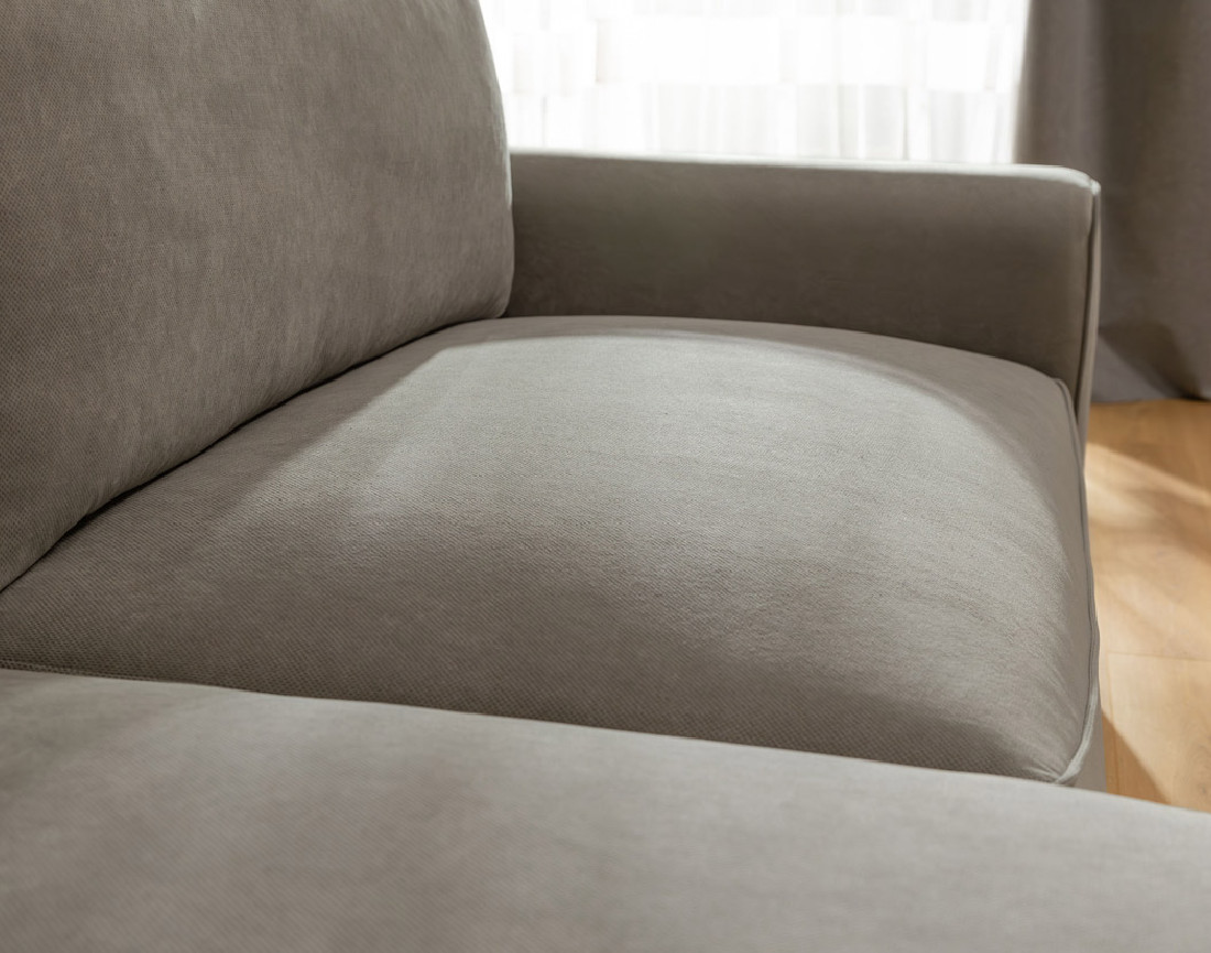 Canapé d'angle gauche 4 places convertible avec coffre en tissu texturé Aurelia