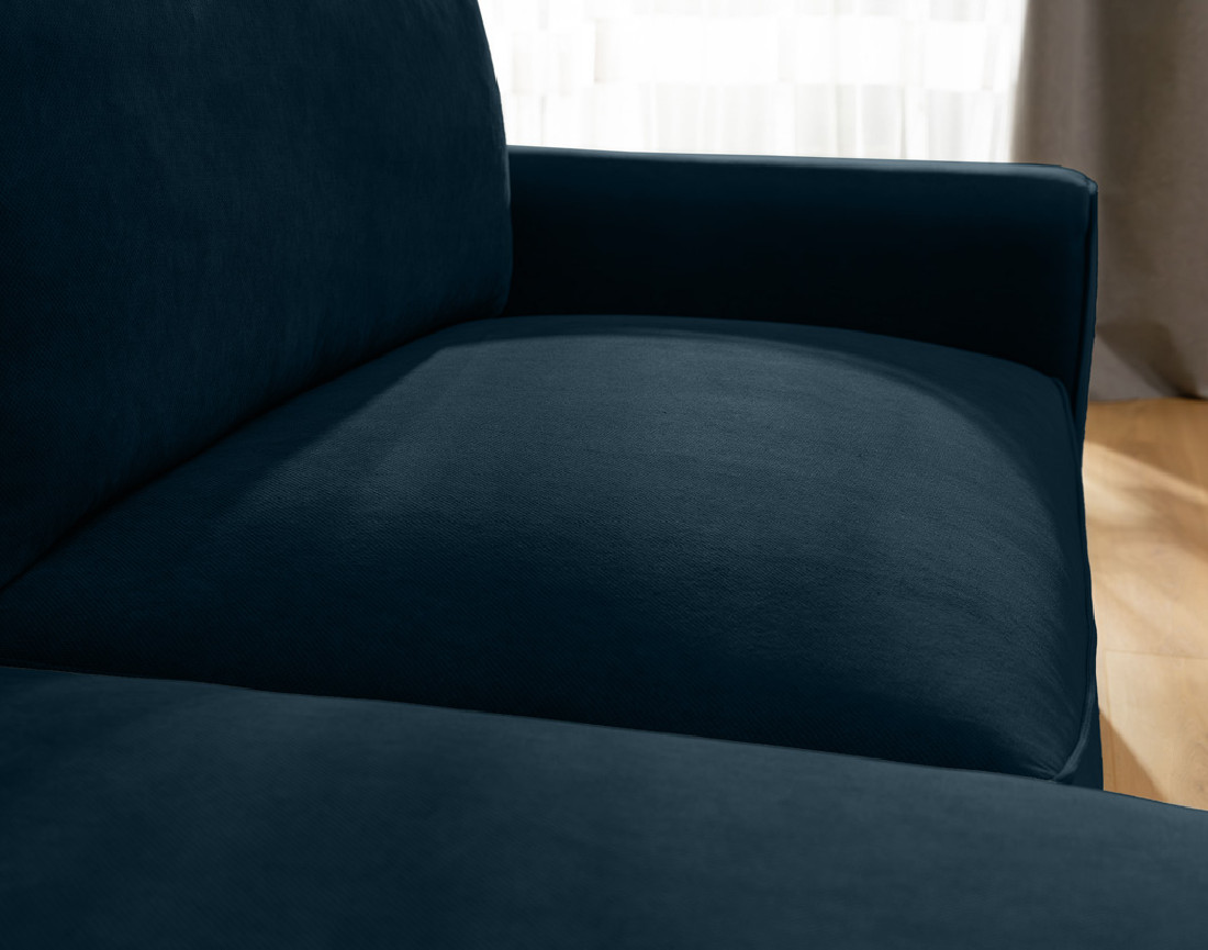 Canapé d'angle gauche 4 places convertible avec coffre en tissu texturé Aurelia