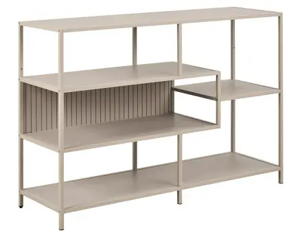 Étagère filaire métal avec plaquage en bois blanchi 114 cm gris Anthea