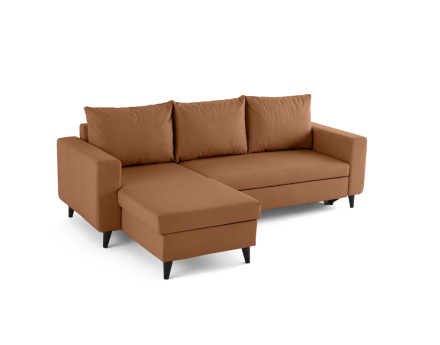 Canapé d'angle réversible 4 places convertible avec coffre en simili Nordic