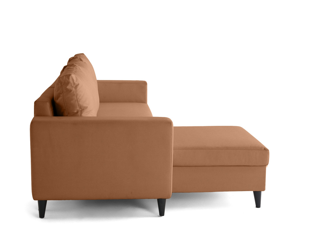 Canapé d'angle réversible 4 places convertible avec coffre en simili Nordic