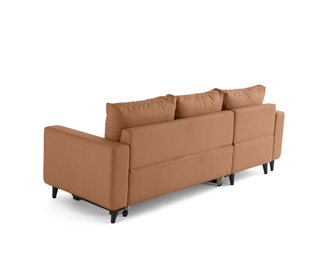 Canapé d'angle réversible 4 places convertible avec coffre en simili Nordic