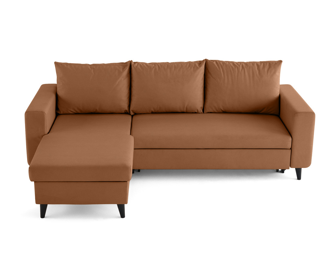 Canapé d'angle réversible 4 places convertible avec coffre en simili Nordic