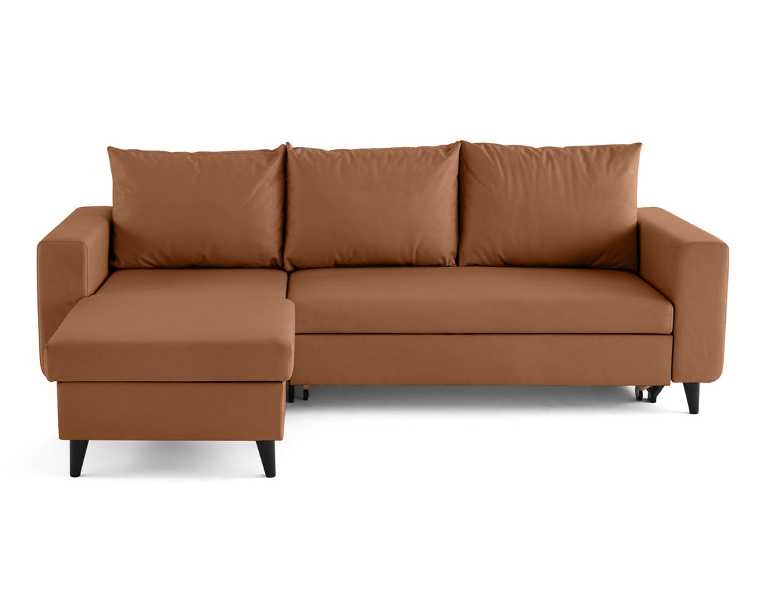 Canapé d'angle réversible 4 places convertible avec coffre en simili Nordic