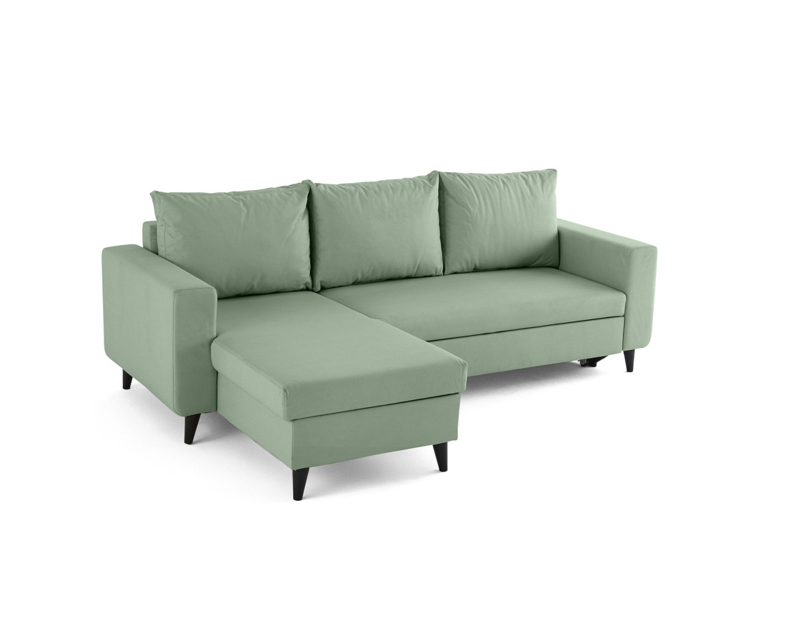 Canapé d'angle réversible 4 places convertible avec coffre en simili Nordic