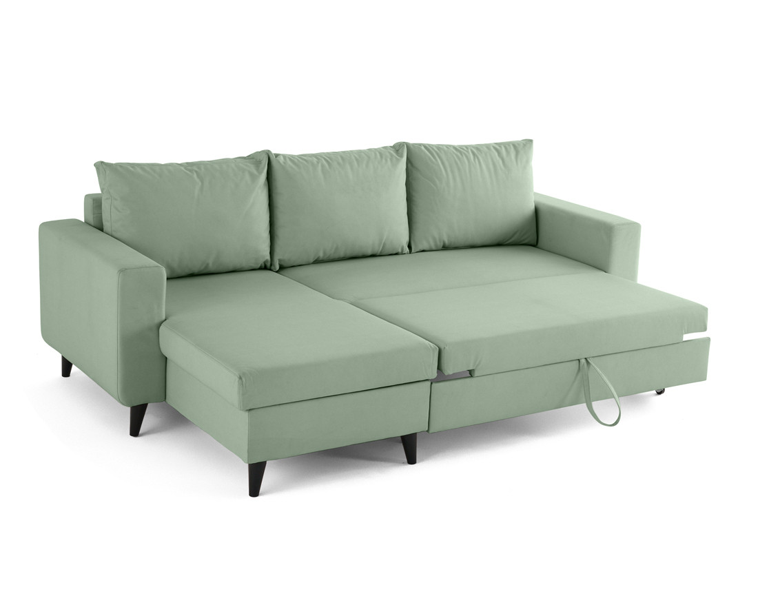 Canapé d'angle réversible 4 places convertible avec coffre en simili Nordic