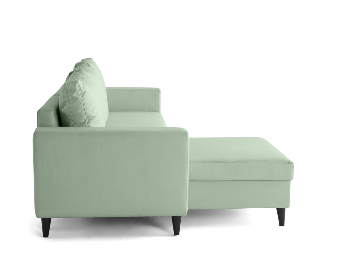 Canapé d'angle réversible 4 places convertible avec coffre en simili Nordic