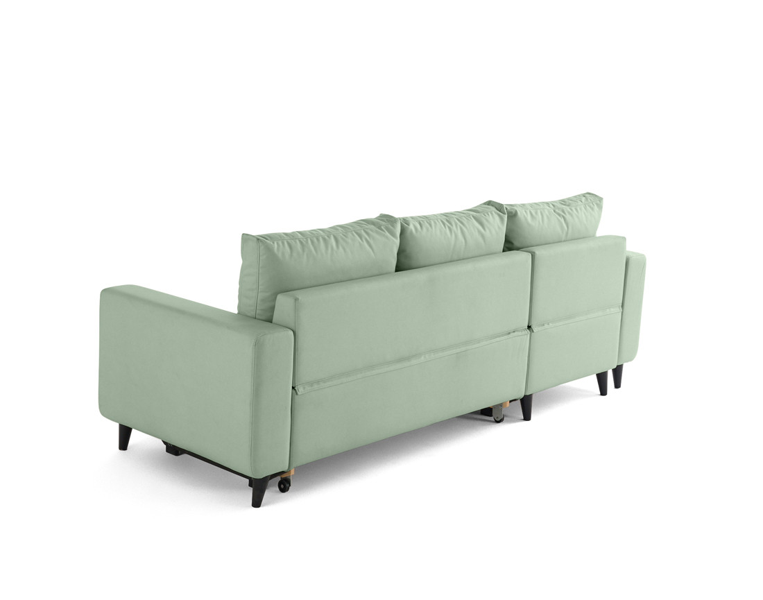 Canapé d'angle réversible 4 places convertible avec coffre en simili Nordic