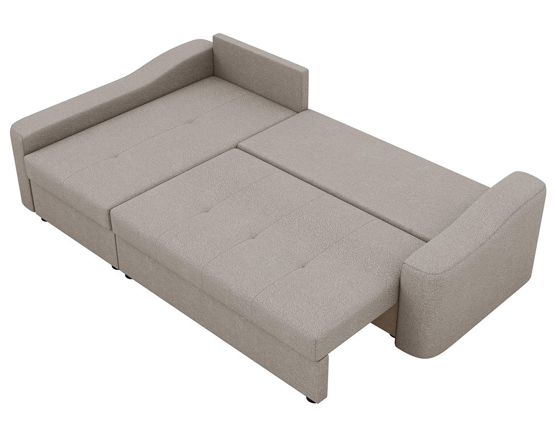 Canapé d'angle gauche 4 places convertible avec coffre en tissu texturé Claudia