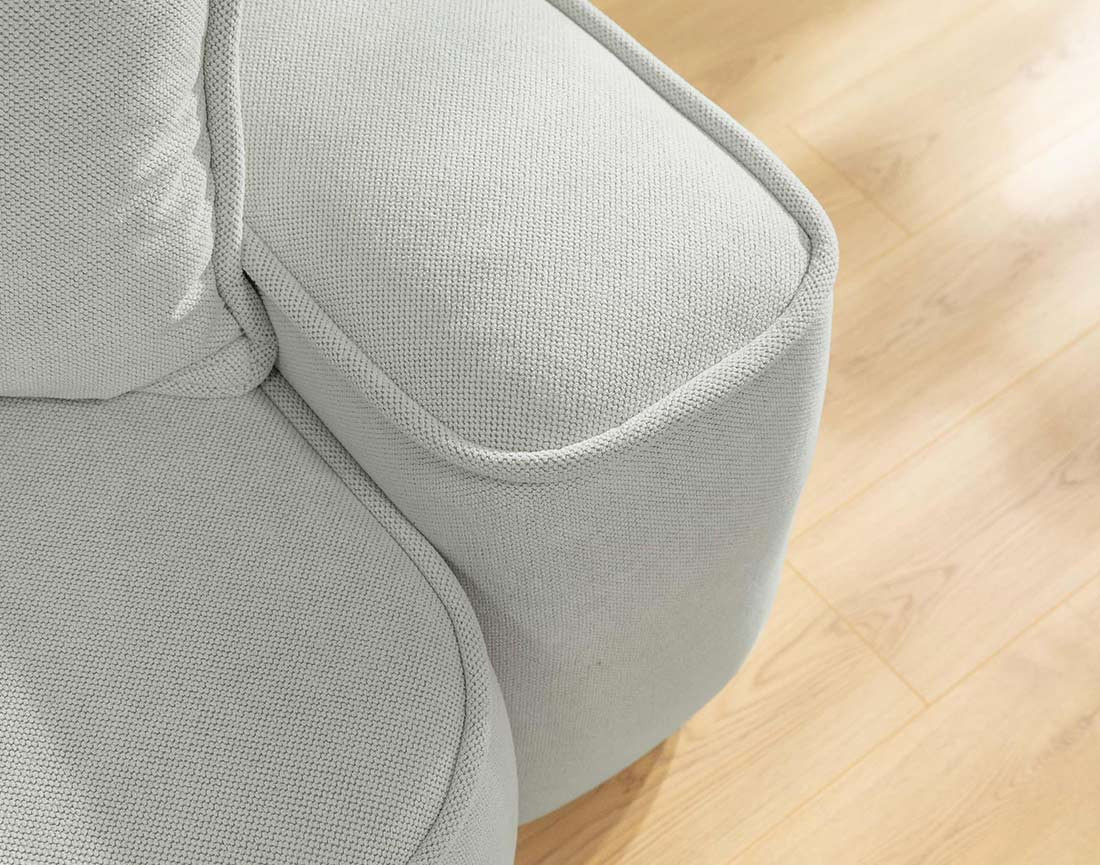 Canapé d'angle réversible 4 places convertible avec coffre en tissu texturé Enma