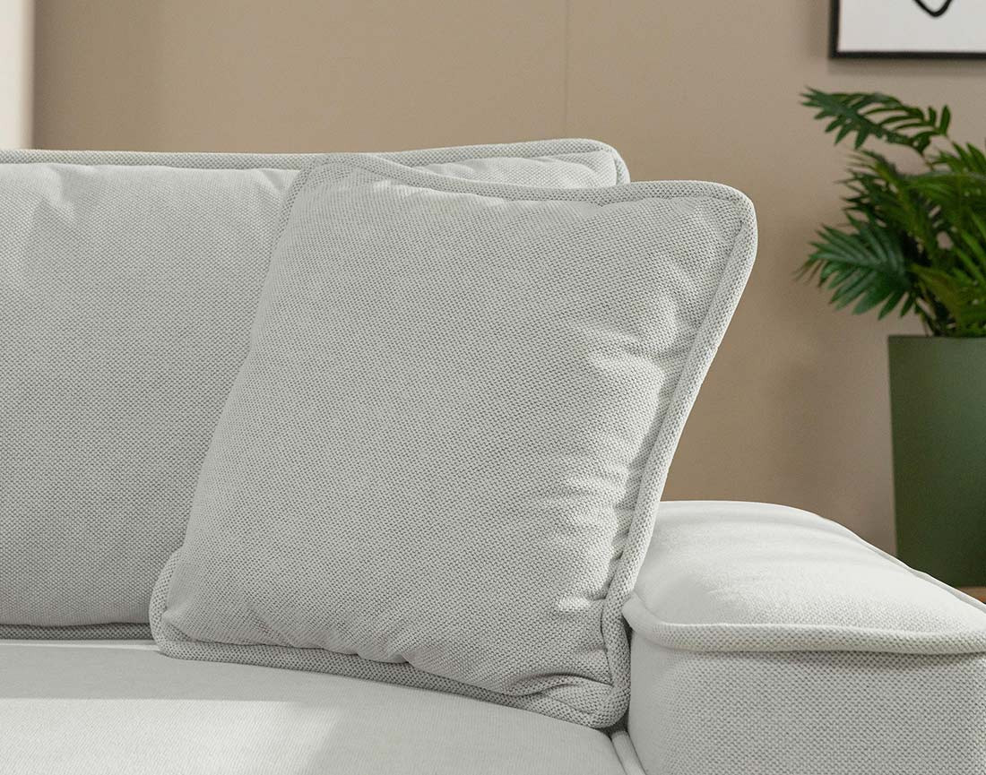 Canapé d'angle réversible 4 places convertible avec coffre en tissu texturé Enma