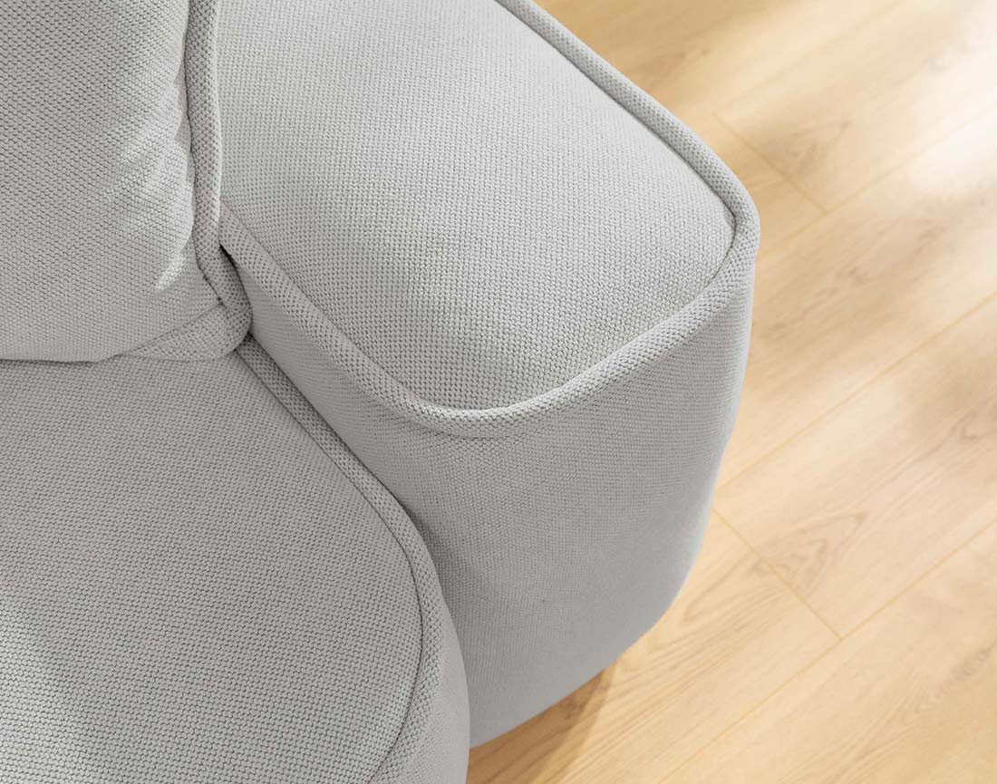 Canapé d'angle réversible 4 places convertible avec coffre en tissu texturé Enma