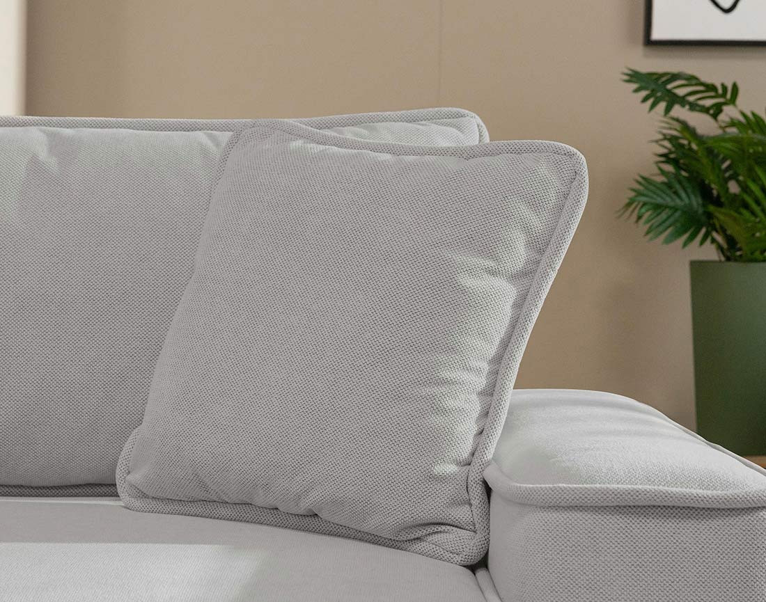 Canapé d'angle réversible 4 places convertible avec coffre en tissu texturé Enma