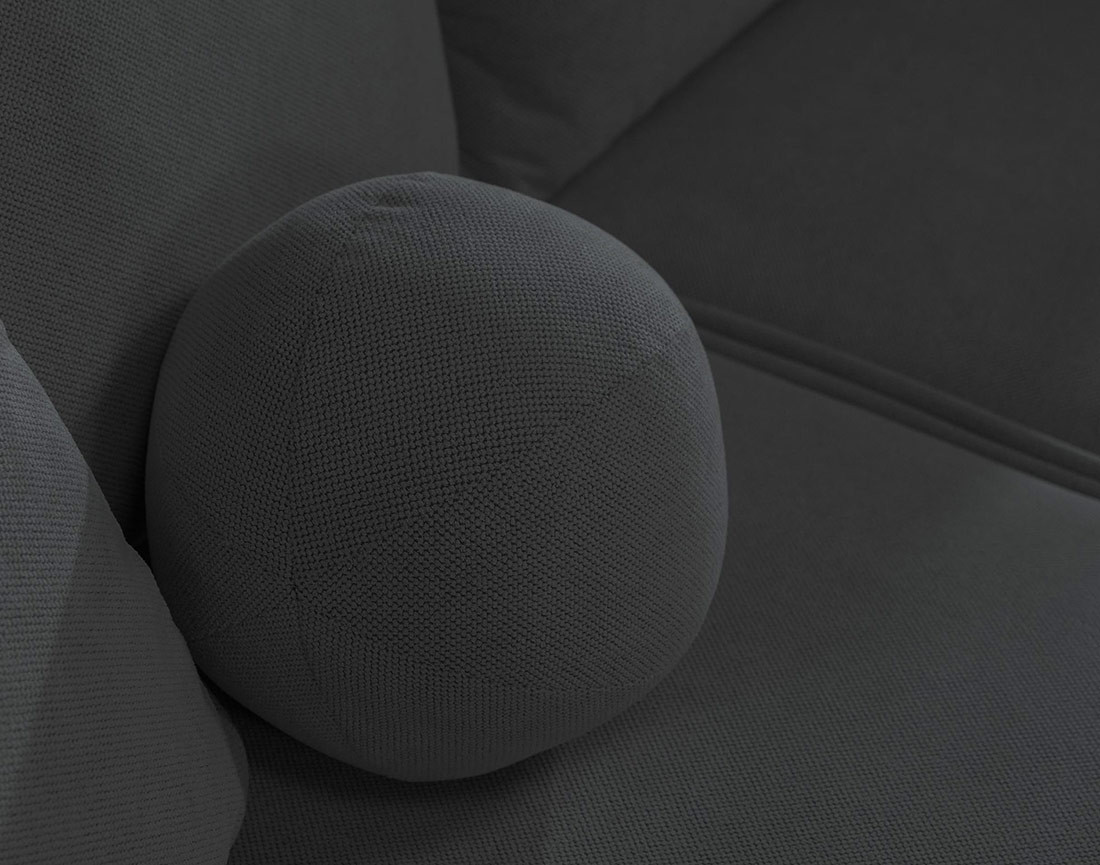 Canapé d'angle réversible 4 places convertible avec coffre en tissu texturé Enma