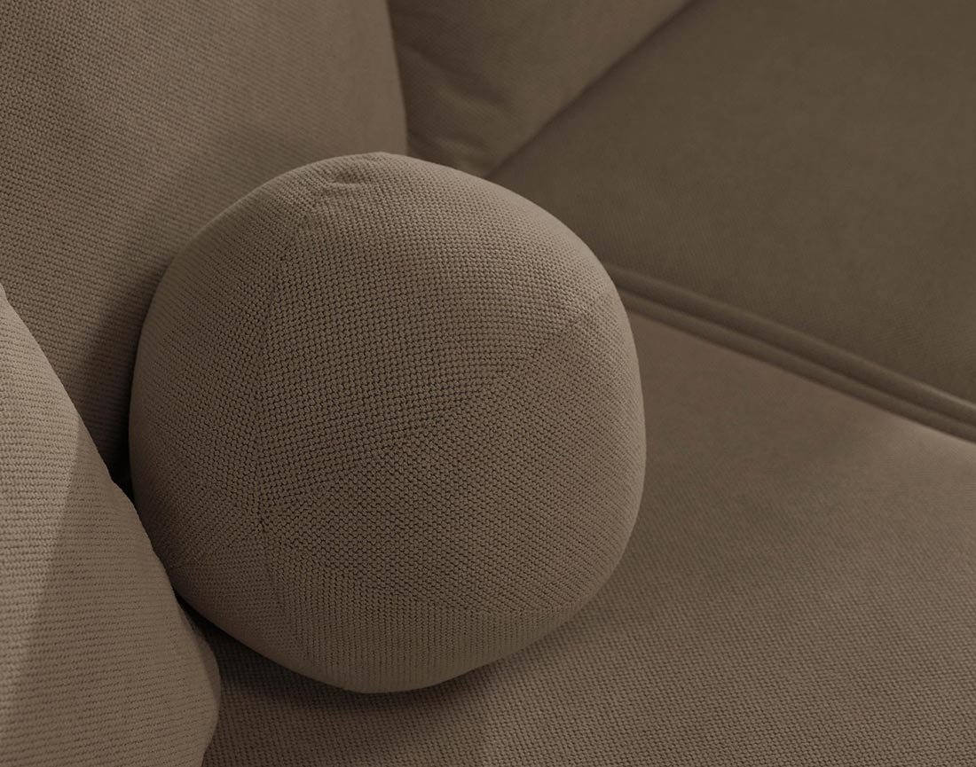 Canapé d'angle réversible 4 places convertible avec coffre en tissu texturé Enma