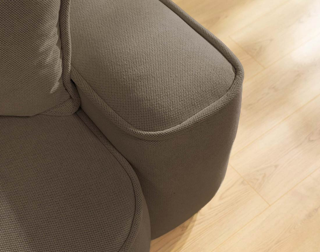 Canapé d'angle réversible 4 places convertible avec coffre en tissu texturé Enma