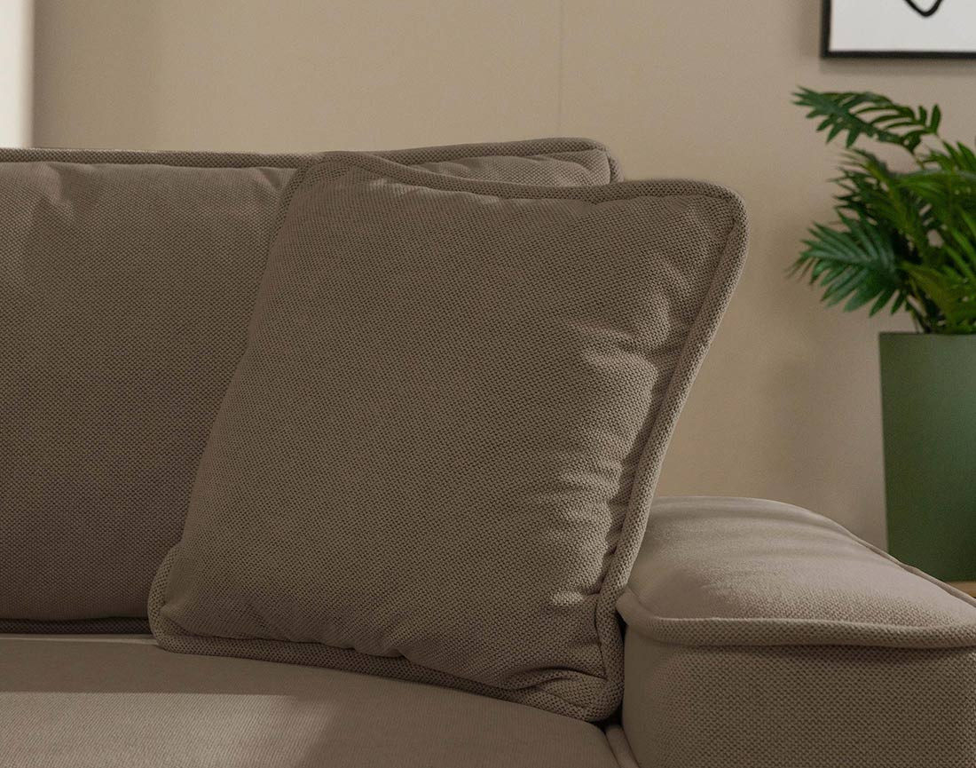 Canapé d'angle réversible 4 places convertible avec coffre en tissu texturé Enma