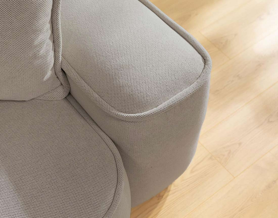 Canapé d'angle réversible 4 places convertible avec coffre en tissu texturé Enma