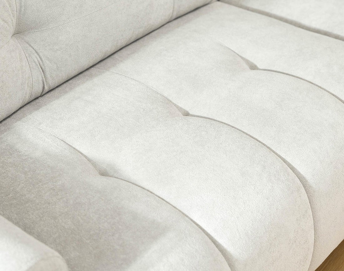 Canapé d'angle droit 4 places convertible avec coffre en tissu texturé Luzzio