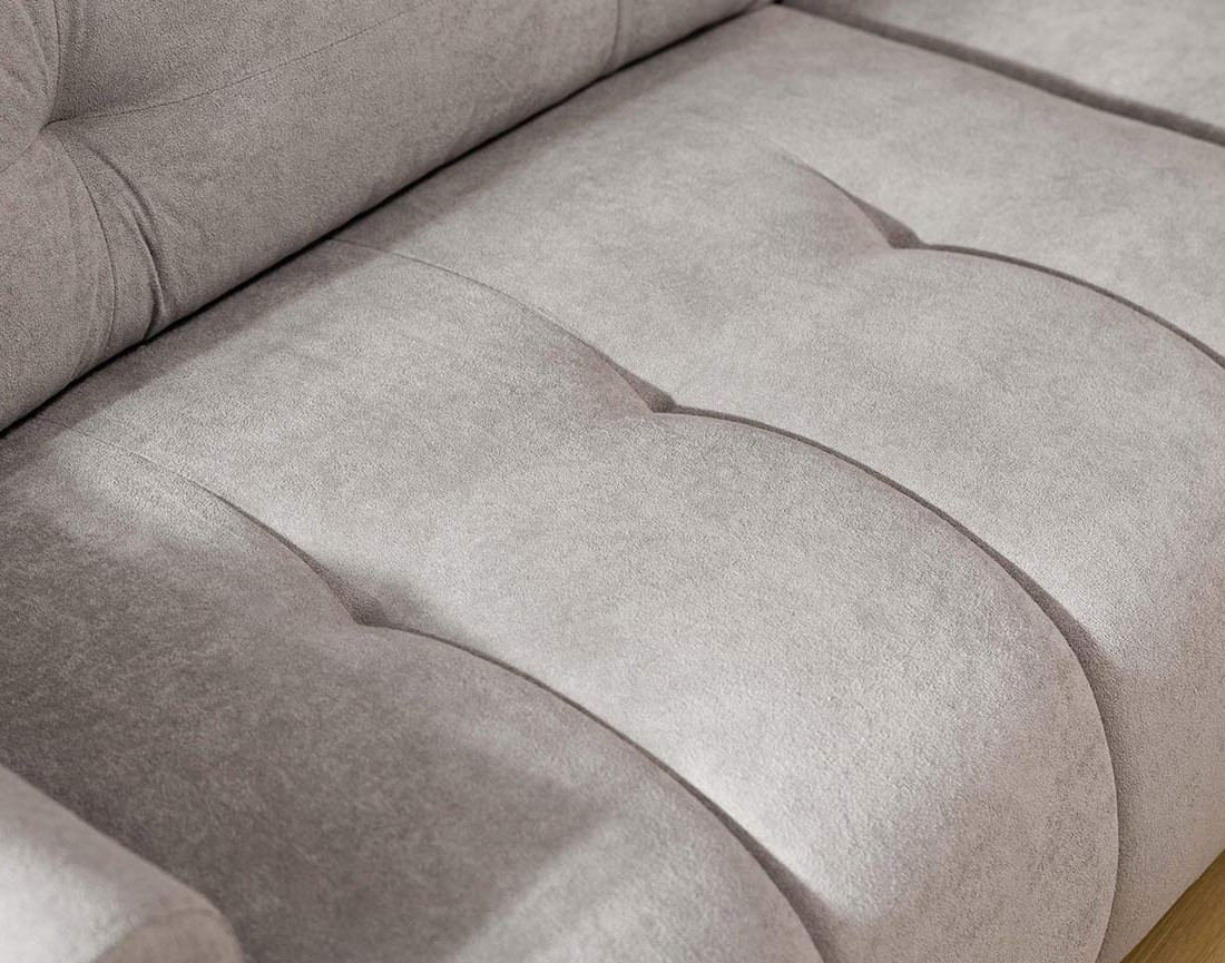 Canapé d'angle droit 4 places convertible avec coffre en tissu texturé Luzzio