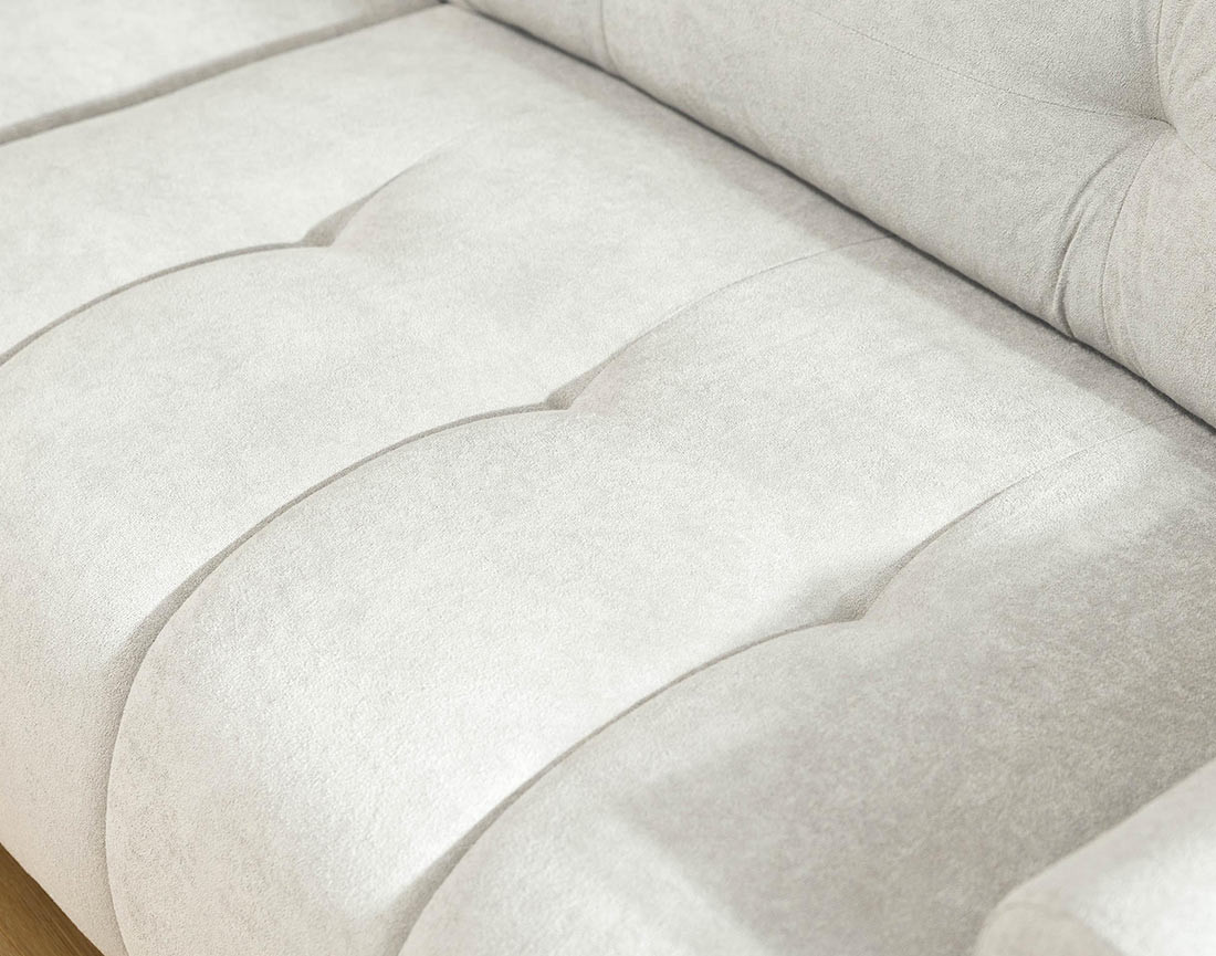 Canapé d'angle gauche 4 places convertible avec coffre en tissu texturé Luzzio