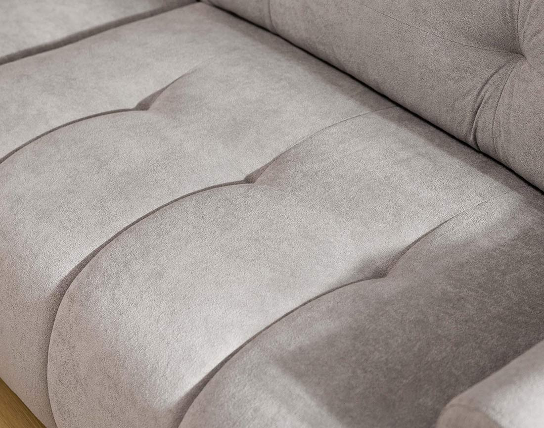 Canapé d'angle gauche 4 places convertible avec coffre en tissu texturé Luzzio