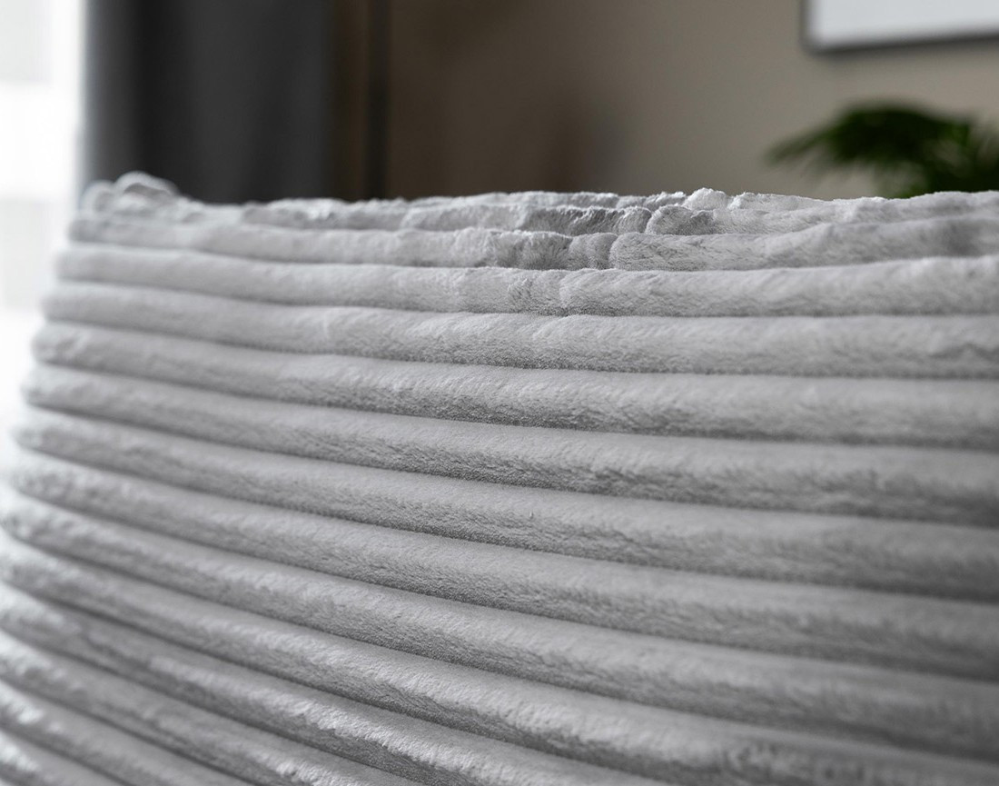 Canapé d'angle gauche 4 places convertible avec coffre en velours côtelé grosses côtes Silvano