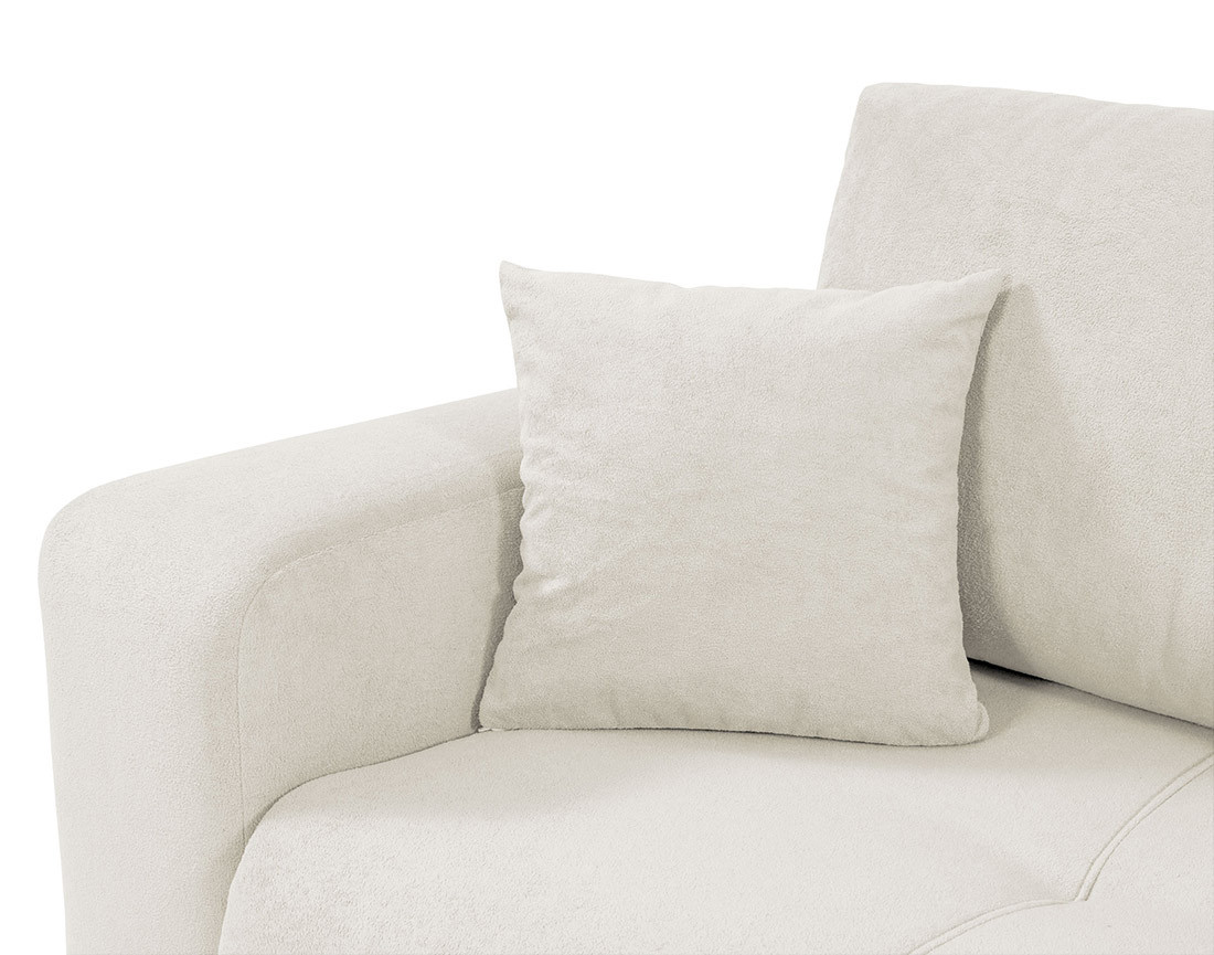 Canapé d'angle réversible 4 places convertible avec coffre en tissu Nicole