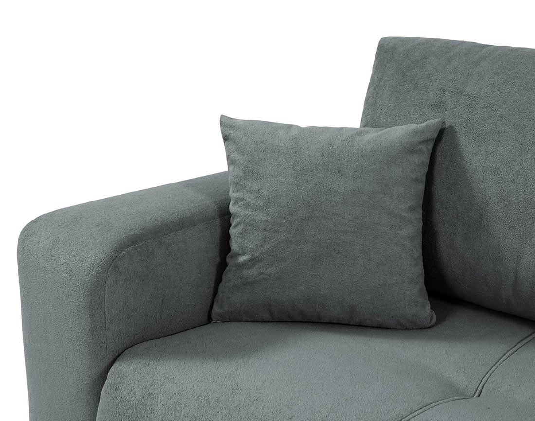 Canapé d'angle réversible 4 places convertible avec coffre en tissu Nicole