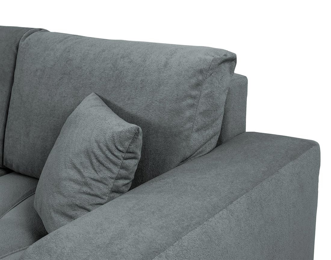 Canapé d'angle réversible 4 places convertible avec coffre en tissu Nicole