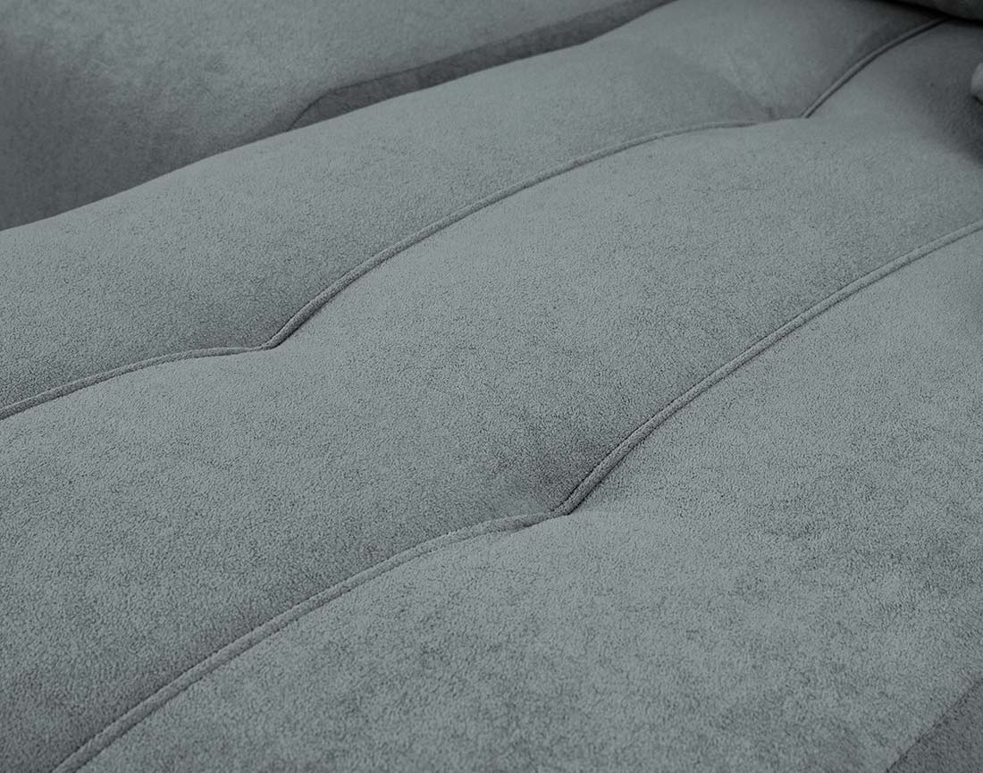 Canapé d'angle réversible 4 places convertible avec coffre en tissu Nicole