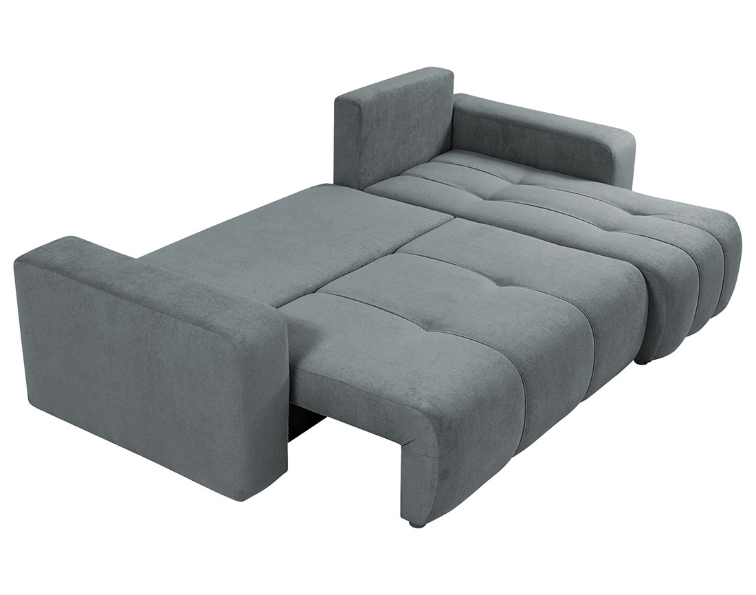 Canapé d'angle réversible 4 places convertible avec coffre en tissu Nicole