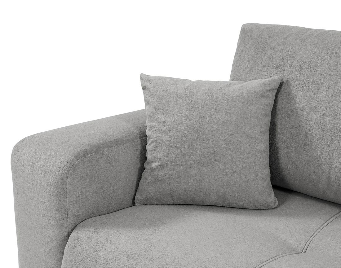 Canapé d'angle réversible 4 places convertible avec coffre en tissu Nicole