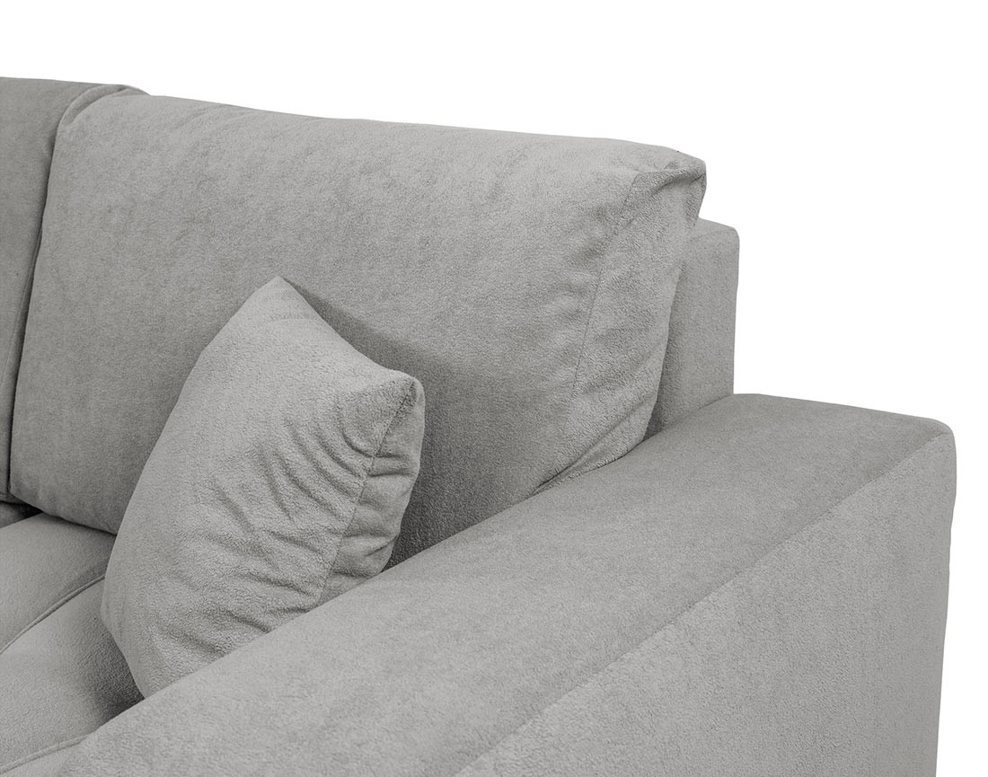 Canapé d'angle réversible 4 places convertible avec coffre en tissu Nicole