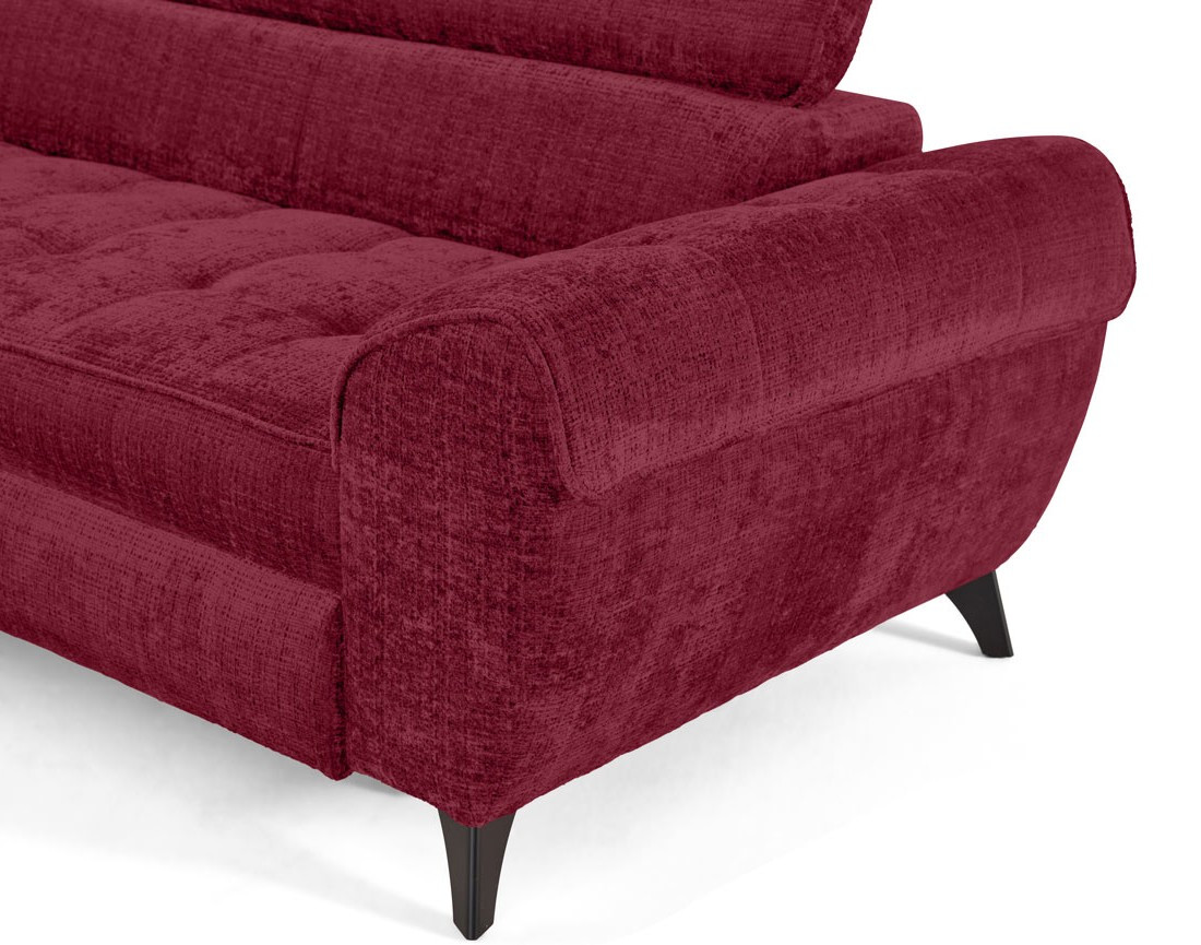 Canapé d'angle gauche convertible avec coffre en velours texturé Marlo