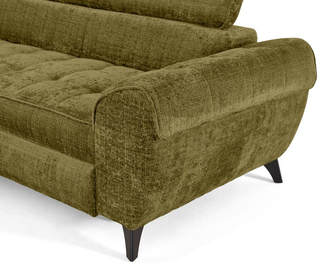 Canapé d'angle gauche convertible avec coffre en velours texturé Marlo