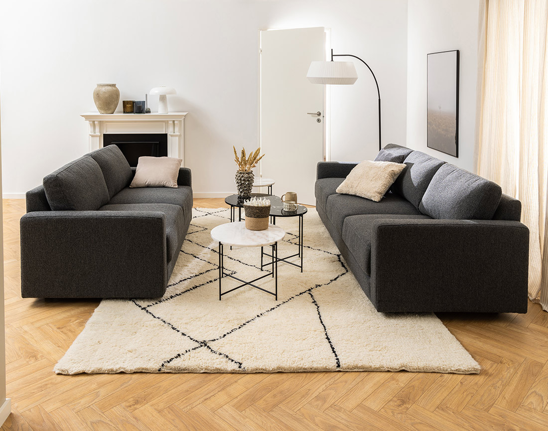 Table basse 42 cm plateau en marbre pieds en acier Ezaro