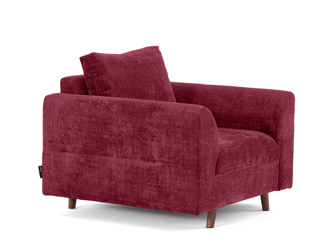 Fauteuil en velours texturé Rune