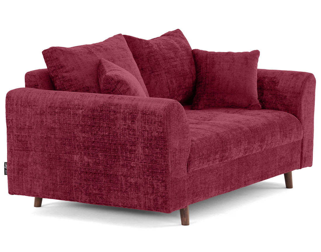 Canapé droit 2 places en velours texturé Rune