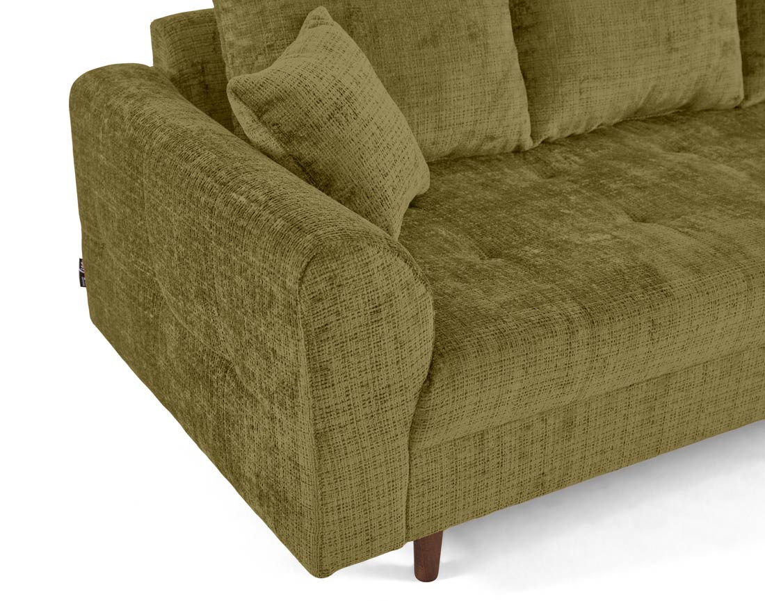 Canapé droit 3 places en velours texturé Rune