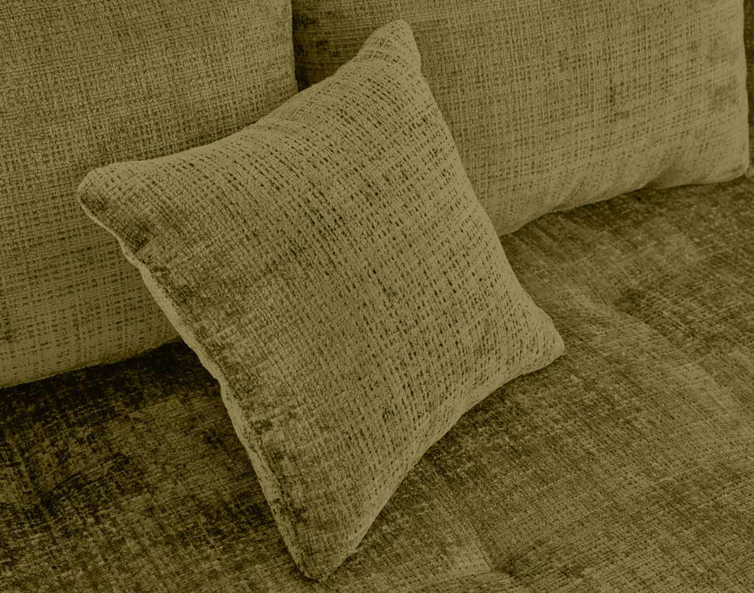 Canapé droit 3 places en velours texturé Rune