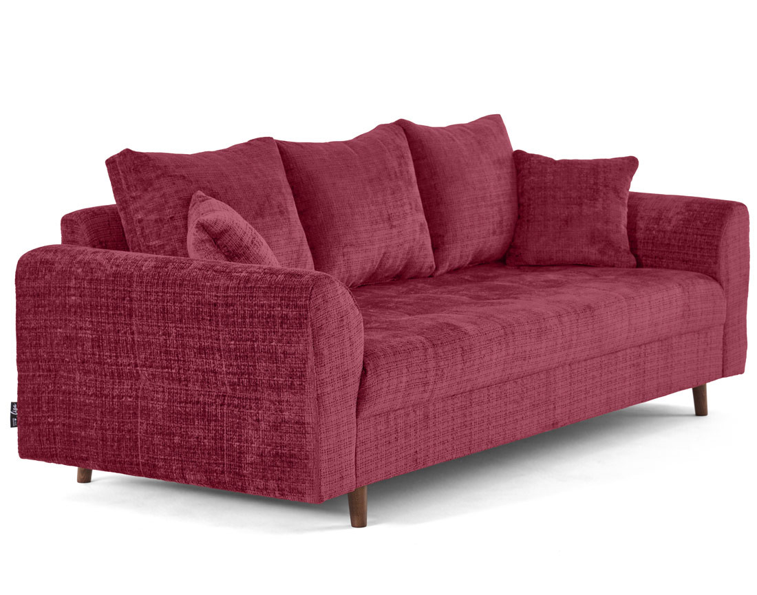 Canapé droit 3 places en velours texturé Rune