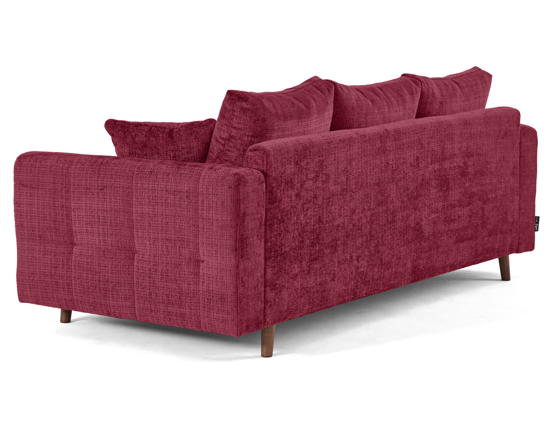 Canapé droit 3 places en velours texturé Rune