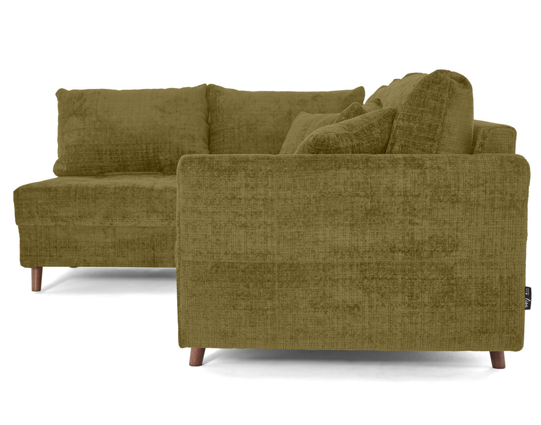 Canapé d'angle gauche 4 places en velours texturé Rune