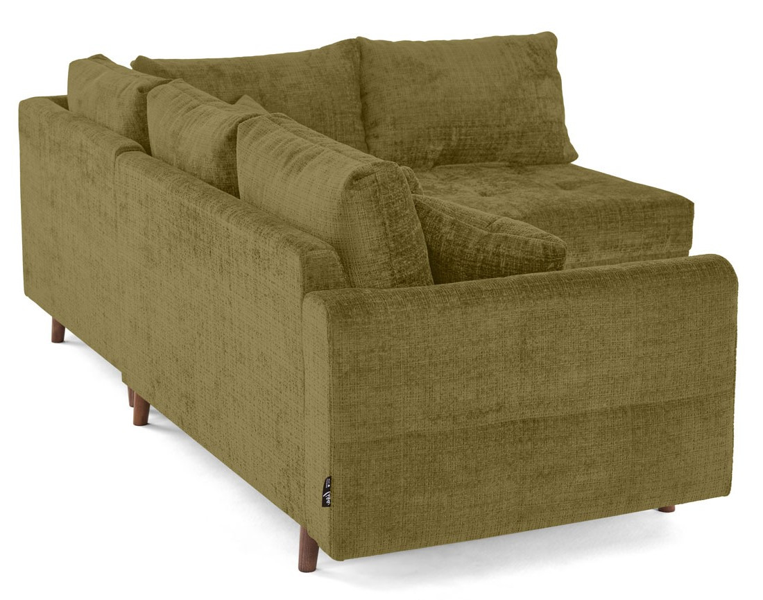 Canapé d'angle droit 4 places en velours texturé Rune