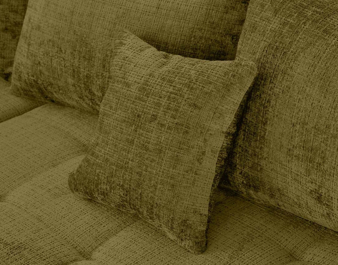 Canapé panoramique d'angle gauche 7 places en velours texturé Rune