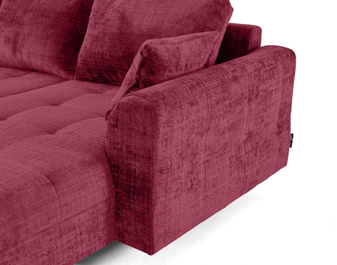 Canapé panoramique d'angle gauche 7 places en velours texturé Rune