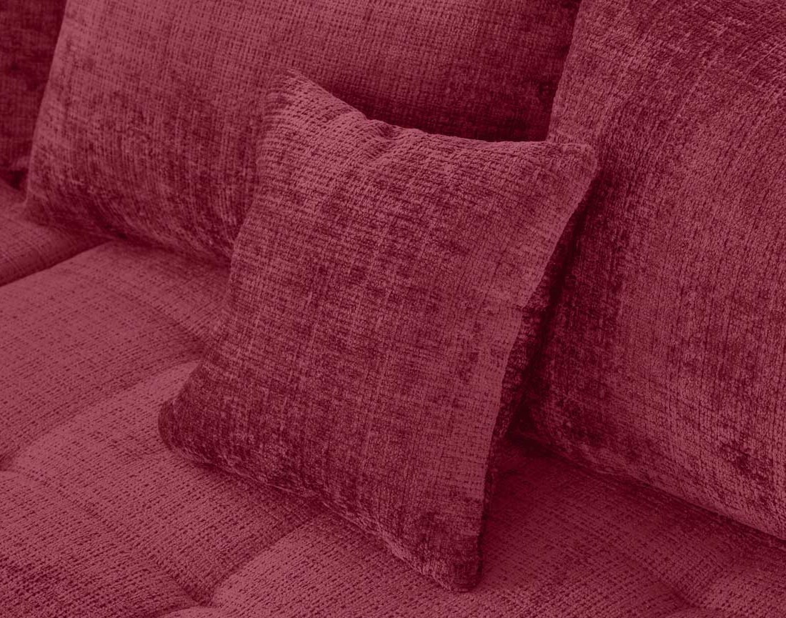 Canapé panoramique d'angle gauche 7 places en velours texturé Rune