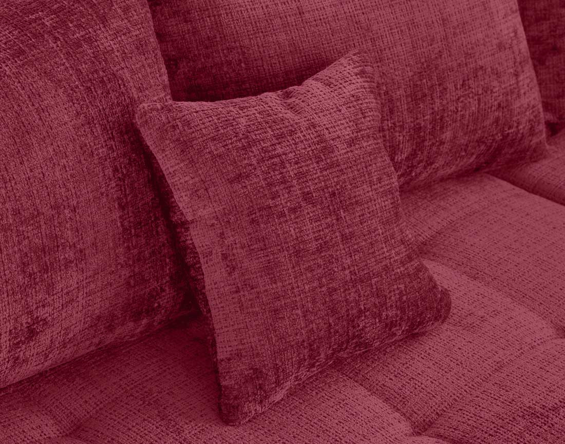 Canapé panoramique d'angle droit 7 places en velours texturé Rune