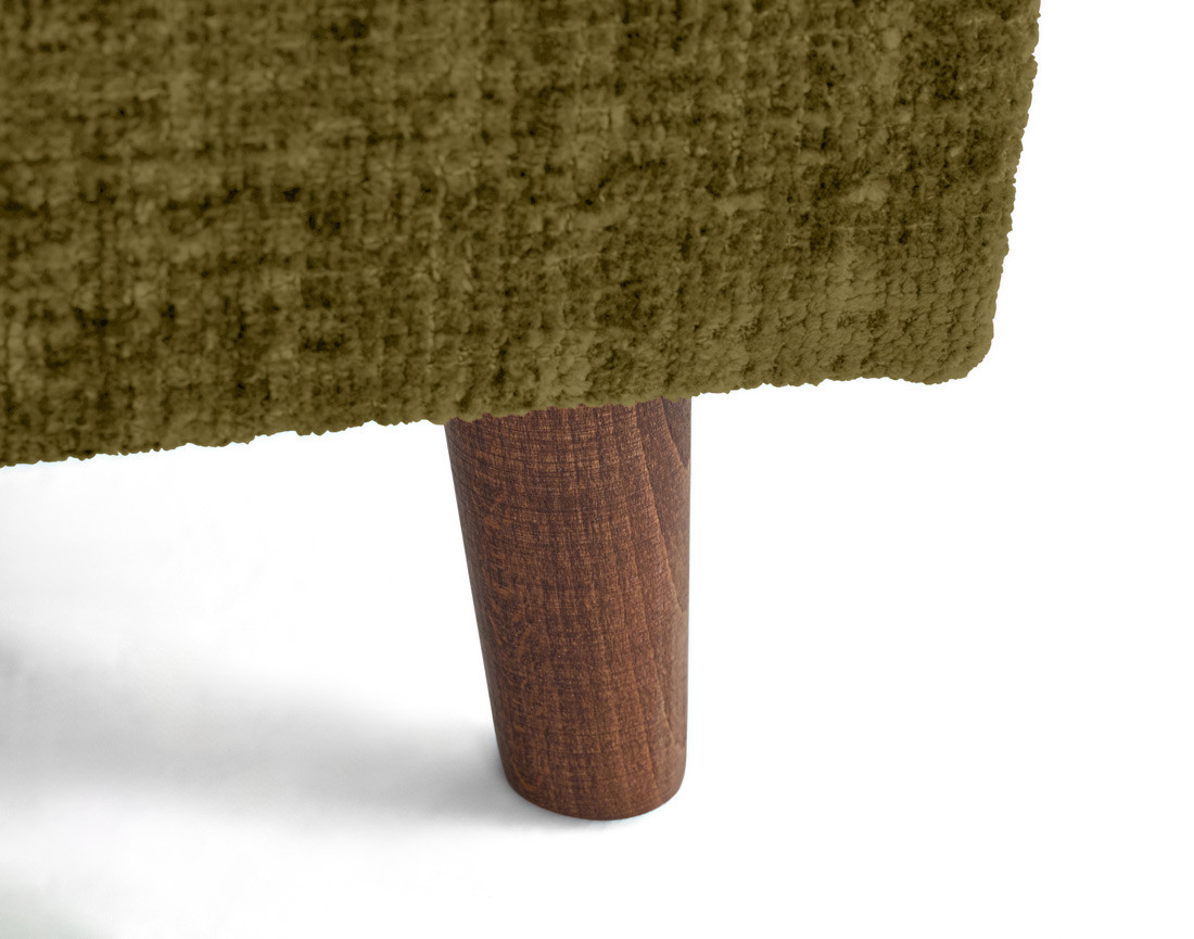 Canapé panoramique d'angle droit 7 places en velours texturé Rune